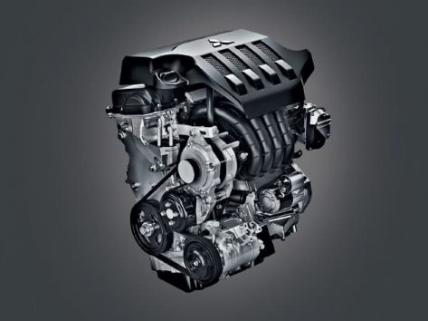 เครื่องยนต์เบนซิน DOHC MIVEC 1.5 ลิตร ให้กำลังสูงสุด 105 แรงม้า ที่ 6,000 รอบ/นาที แรงบิดสูงสุด 141 นิวตัน-เมตร ที่ 4,000 รอบ/นาที พร้อมระบบวาล์วแปรผันด้านไอดี MIVEC (Mitsibushi Innovation Valve Timing Electronic Control System) ช่วยให้เครื่องยนต์มีอัตราเร่งดีเยี่ยม แต่ประหยัดน้ำมัน